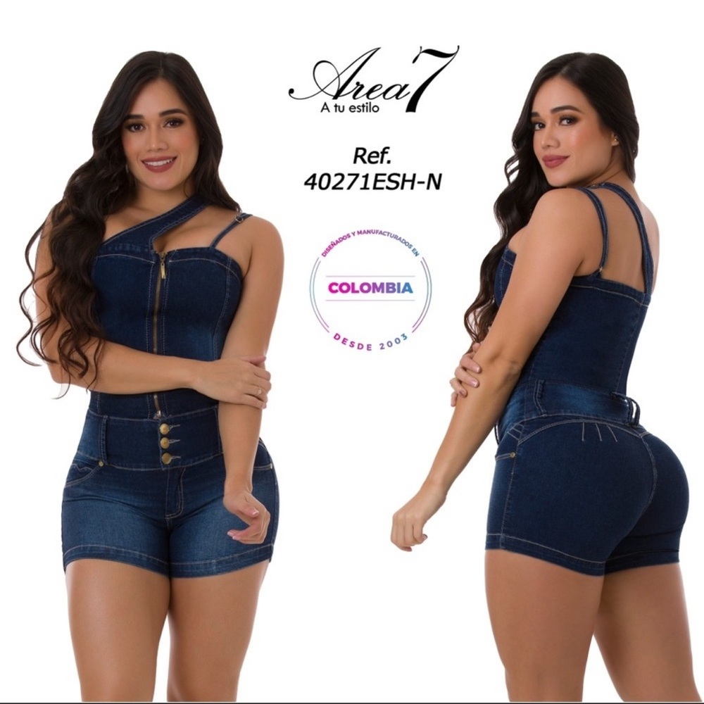 🇨🇴Beautiful Colombian Denim Butt Lifting Romper